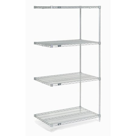 NEXEL Wire Shelving Add-On, Poly-Z-Brite, 42W x 18D x 54H A18425Z